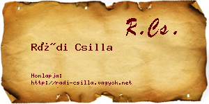 Rádi Csilla névjegykártya